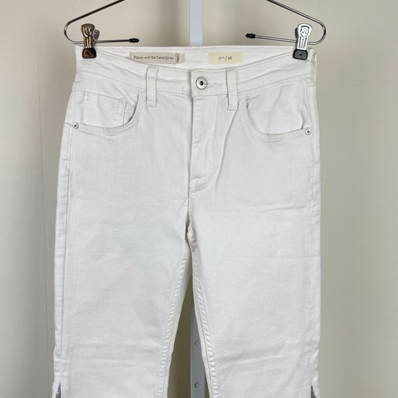 Anthropologie Pilcro & The Letterpress White Jeans Sequin Flare Womens Size 26‎ - Picture 2 of 11